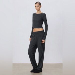 Eterne Lounge Pants 96% modal in heather charcoal NWT